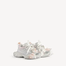 Sneaker da donna con lacci 3XL in bianco/rosa chiaro