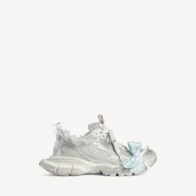 Sneaker da donna con lacci 3XL nei colori tortora/bianco/azzurro