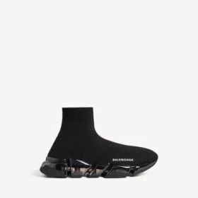 Sneaker da uomo Speed 2.0 con suola completamente trasparente in maglia riciclata, colore nero