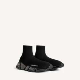 Sneaker da uomo Speed 2.0 con suola completamente trasparente in maglia riciclata, colore nero