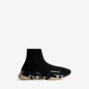 Sneaker da donna Speed 2.0 con suola trasparente interamente in maglia riciclata, colore nero/beige