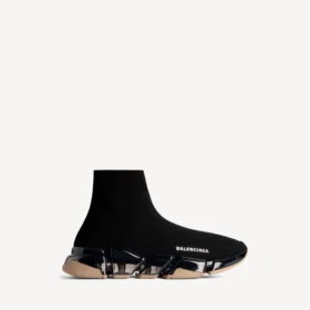 Sneaker da donna Speed 2.0 con suola trasparente interamente in maglia riciclata, colore nero/beige