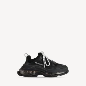 Sneaker da donna Triple S con suola trasparente in nero