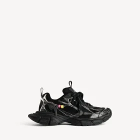 Sneaker da uomo 3XL con ciondoli in nero/argento