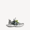 Sneaker da uomo 3XL con lacci incrociati in grigio/giallo neon Sneaker da uomo 3XL con lacci incrociati in grigio/giallo neon
