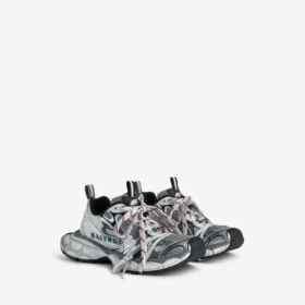 Sneaker da uomo 3XL con logo diviso nei colori bianco/blu navy/grigio