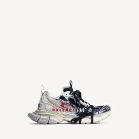 Sneaker da uomo 3XL con logo diviso nei colori guscio d’uovo/rosso/blu navy