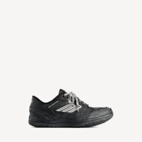 Sneaker da uomo Hamptons effetto consumato in nero