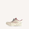 Sneaker da uomo “Hamptons” modello medio con effetto consumato, colore bianco sporco/rosso