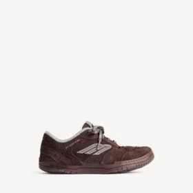 Sneaker da uomo in pelle scamosciata modello Hamptons, colore marrone scuro/grigio