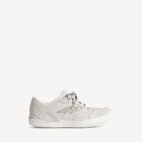 Sneaker da uomo in pelle scamosciata modello “Hamptons” nei colori bianco sporco/nero