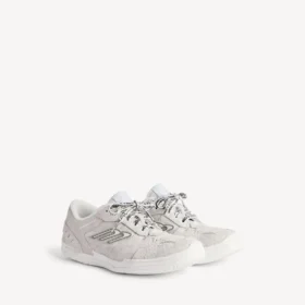 Sneaker da uomo in pelle scamosciata modello “Hamptons” nei colori bianco sporco/nero