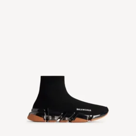 Sneaker da uomo Speed 2.0 con suola trasparente e tomaia in maglia riciclata, colore nero/arancione