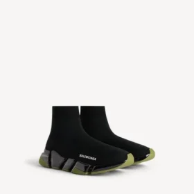 Sneaker da uomo Speed 2.0 con suola trasparente e tomaia in maglia riciclata, colore nero/kaki