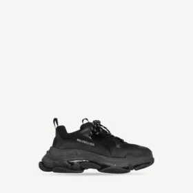 Sneaker da uomo Triple S con suola trasparente, colore nero