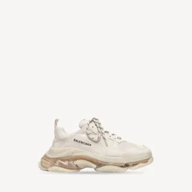 Sneaker da uomo Triple S con suola trasparente  in bianco
