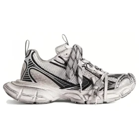 Sneakers 3XL “Rete bianca e nera e poliuretano” 734731W3XL49710