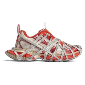Sneakers con lacci Extreme taglia 3XL “Rete arancione-beige e poliuretano” 778698W3XLL7597