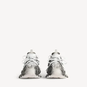 Sneakers da donna da Track con logo a stencil in nero/bianco