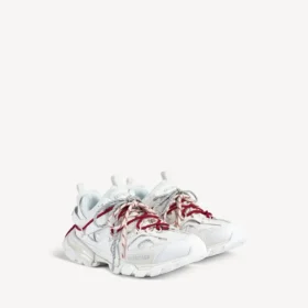 Sneakers da track da donna con lacci nei colori bianco/rosso/grigio/nero