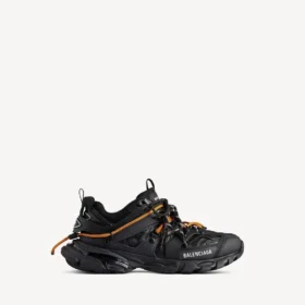 Sneakers da trail con lacci da uomo in nero/arancione