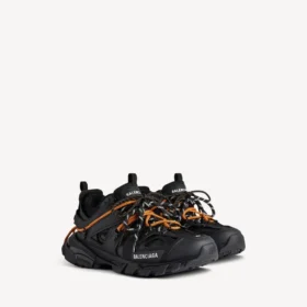 Sneakers da trail con lacci da uomo in nero/arancione