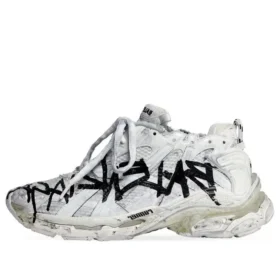 Sneakers Runner Graffiti “Black and White Mesh and Nylon” 677403W3RBQ9010