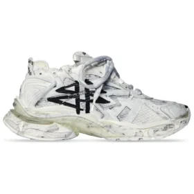 Sneakers Runner Graffiti “Black and White Mesh and Nylon” 677403W3RBQ9010