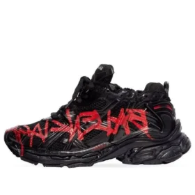 Sneakers Runner Graffiti “Mesh e nylon nero e rosso” 677403W3RBQ1060
