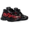 Sneakers Runner Graffiti “Mesh e nylon nero e rosso” 677403W3RBQ1060