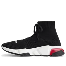 Sneakers Speed 1.0 con lacci “Nero Bianco con suola trasparente rossa” 617217W05GG1014