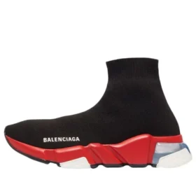 Sneakers Speed 1.0 “Nero Rosso con suola trasparente e dettagli bianchi” 607544W05GH1038