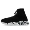 Sneakers Speed 2.0 con lacci “Maglia riciclata nera e suola bianca” 617258W2DD41091