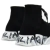 Sneakers Speed 2.0 con lacci “Maglia riciclata nera e suola bianca” 617258W2DD41091