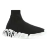 Sneakers Speed 2.0 Graffiti “Maglia riciclata nera e suola bianca” 617196W2DD41091