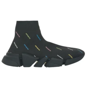 Sneakers Speed 2.0 “Maglia riciclata nera con logo multicolore su tutta la superficie” 617196W2DF01088