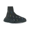 Sneakers Speed 2.0 “Maglia riciclata nera con logo multicolore su tutta la superficie” 617239W2DF01088