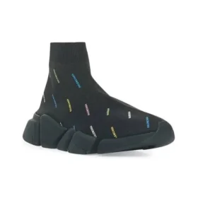 Sneakers Speed 2.0 “Maglia riciclata nera con logo multicolore su tutta la superficie” 617239W2DF01088