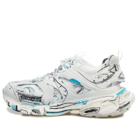 Sneakers Track 1.0 “White Blue Mesh and Nylon Graffiti” 542023W3SRA9014