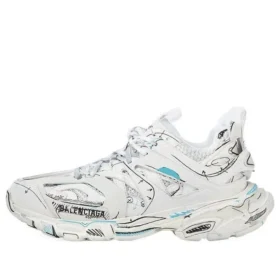 Sneakers Track 1.0 “White Blue Mesh and Nylon Graffiti” 542436W3SRA9014