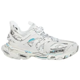Sneakers Track 1.0 “White Blue Mesh and Nylon Graffiti” 542436W3SRA9014