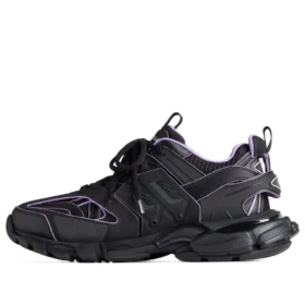 Sneakers Track Calze “Maglia e nylon nero e viola chiaro” 736328W3SKC1058