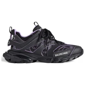 Sneakers Track Calze “Maglia e nylon nero e viola chiaro” 736328W3SKC1058