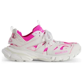 Sneakers Track Sock “Maglia e nylon bianco e rosa neon” 736328W3SKC9055