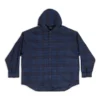 Sovraccamicia a quadri con cappuccio “Blue Navy” 720109TNM354202