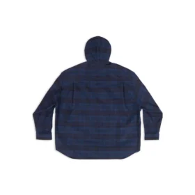 Sovraccamicia a quadri con cappuccio “Blue Navy” 720109TNM354202