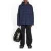 Sovraccamicia a quadri con cappuccio “Blue Navy” 720109TNM354202