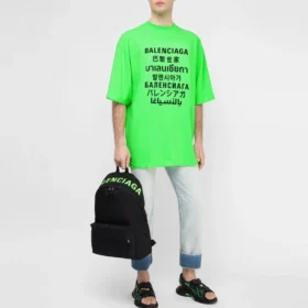 SS21 con motivo a parole, maniche corte, unisex, verde 641614TJVI34162