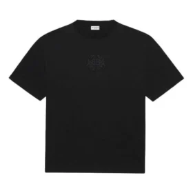 SS21 con motivo logo, collo rotondo, maniche corte, unisex, nero 641655TKV711069