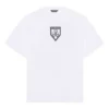 SS21 con stampa a motivi, colletto rotondo, da uomo, bianco 651795TKV779040